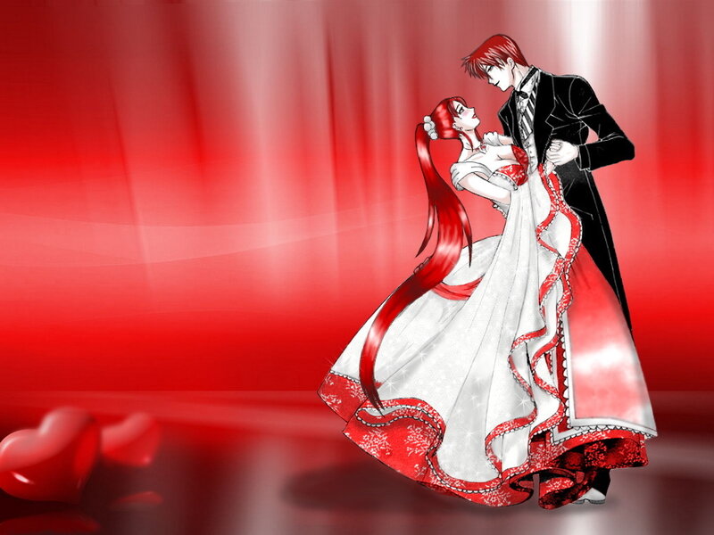 Couple Dancing — Red