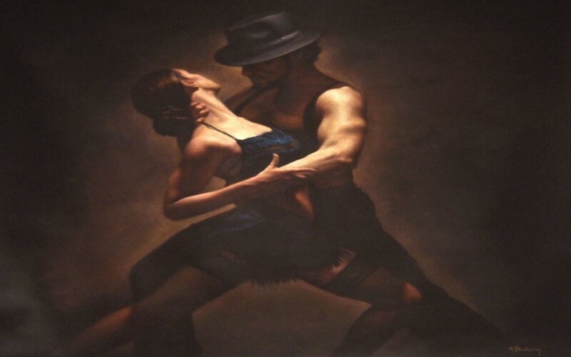 Couple dancing tango