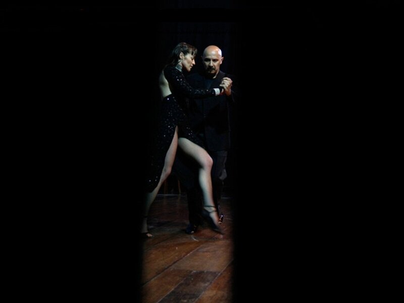 Couple Dancing Tango — Black, Dramatic, Night, Photograph, Man