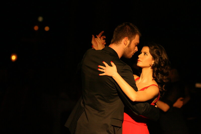 Couple Dancing Tango — Black, Dramatic, Night, Photograph, Man, Woman