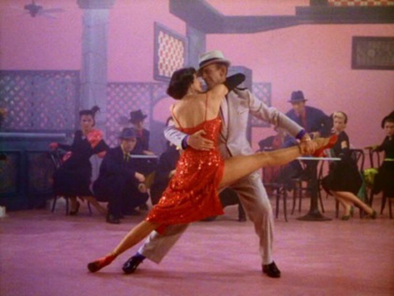 Couple Dancing Tango — Red, Dramatic