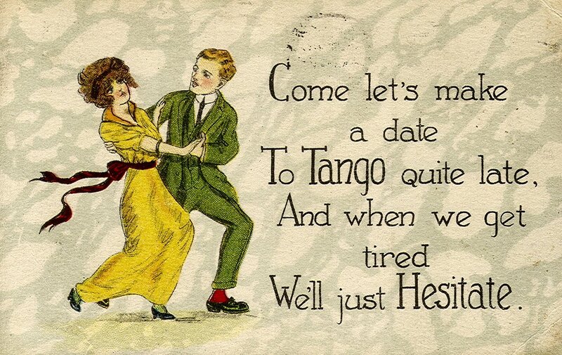 Couple Dancing Tango — Yellow