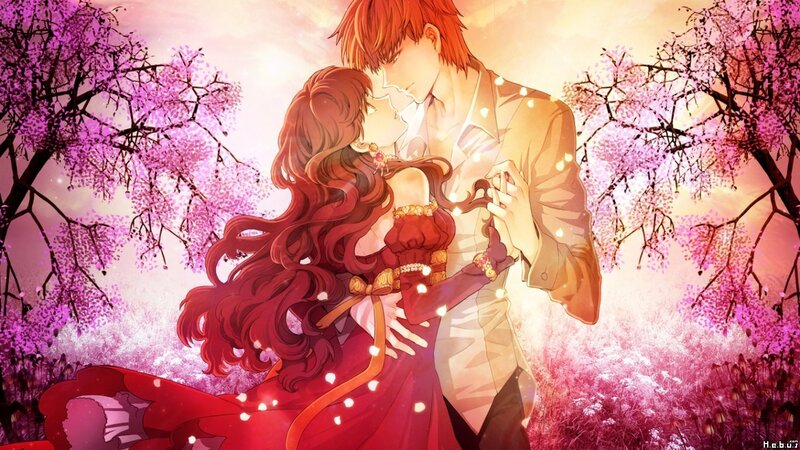 Couple Dancing under Blossoms