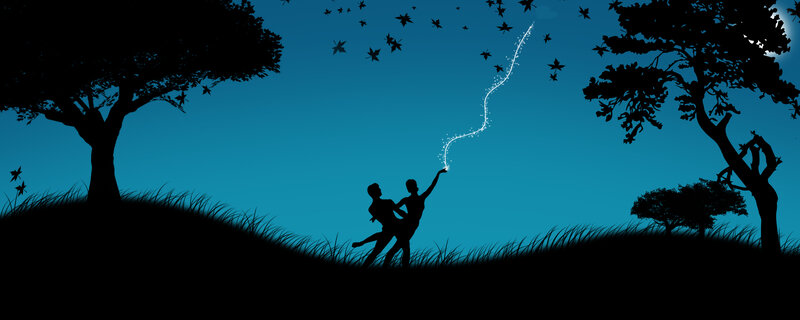 couple dancing under stars
