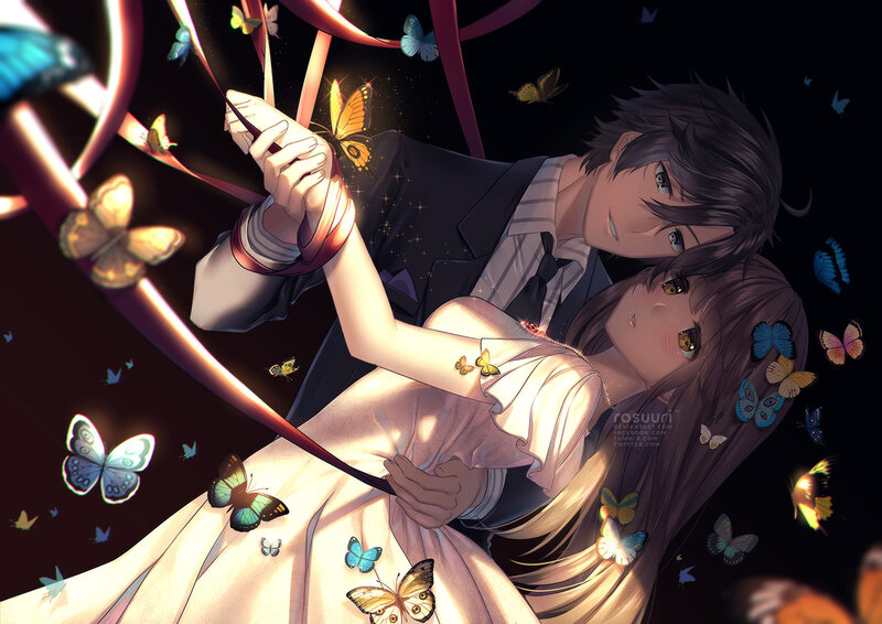 Couple Dancing with Butterflies