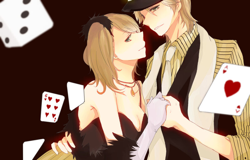 Couple Dancing with Cards
