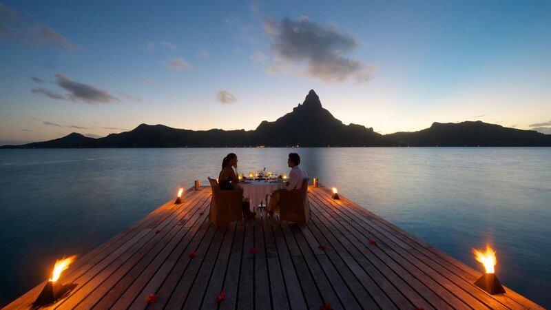 Couple Dining on Dock