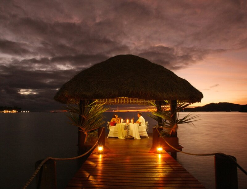 Couple Dining on Pier