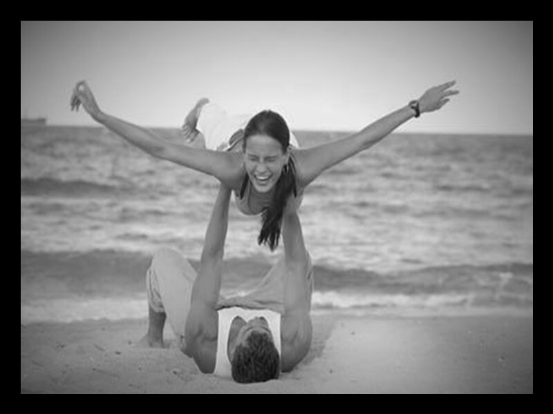 Couple Doing Acro Yoga — Black