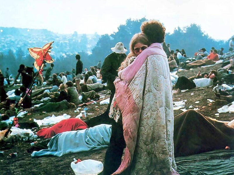 Couple Embracing at Festival