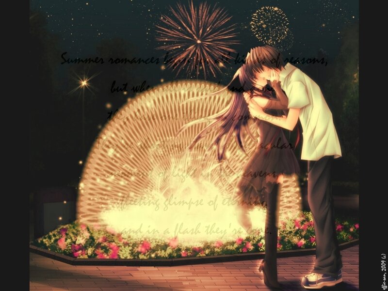 Couple Embracing at Night — Dark Blue