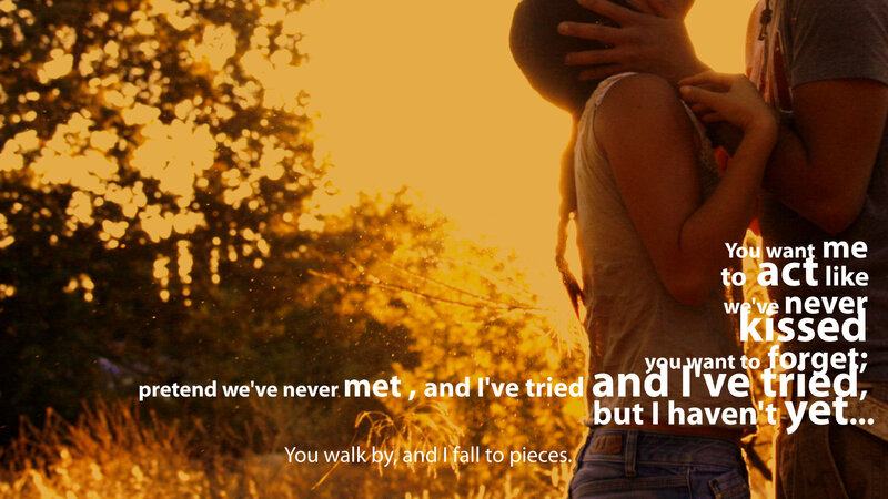 Couple Embracing at Sunset — Yellow, Dramatic