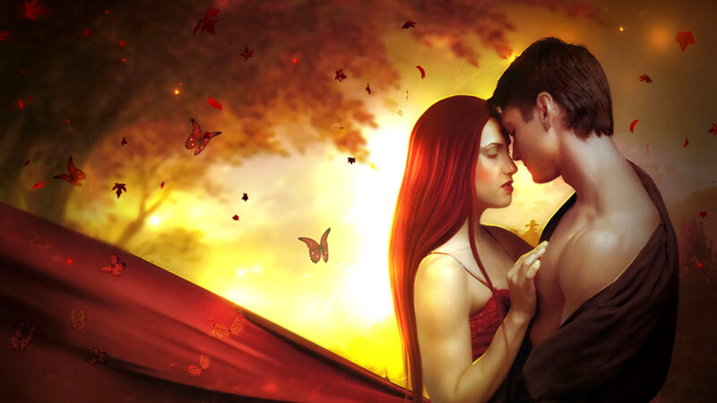 Couple Embracing at Sunset — Yellow
