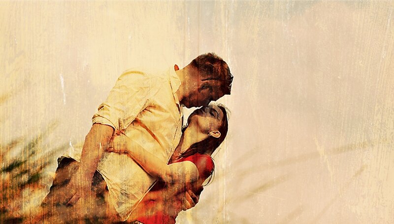 Couple Embracing — Beige