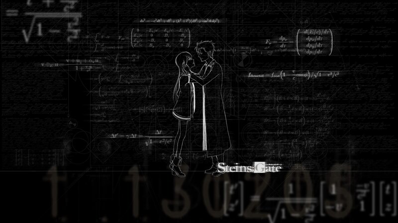 Couple Embracing — Black, Dramatic, Anime, Mathematical Equations