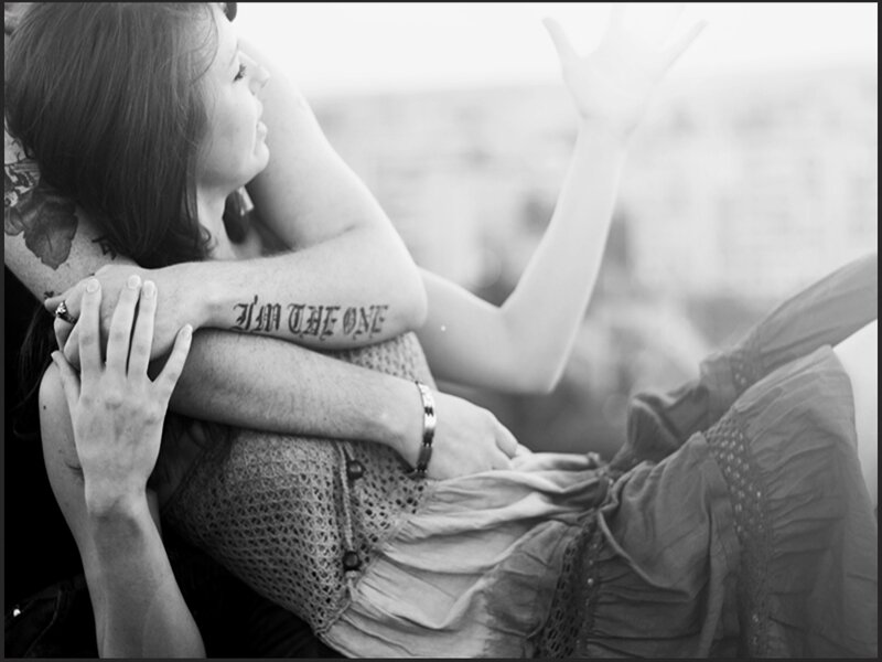 Couple Embracing — Black, Intimate, Afternoon