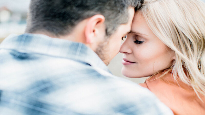 Couple Embracing — Blue, Intimate
