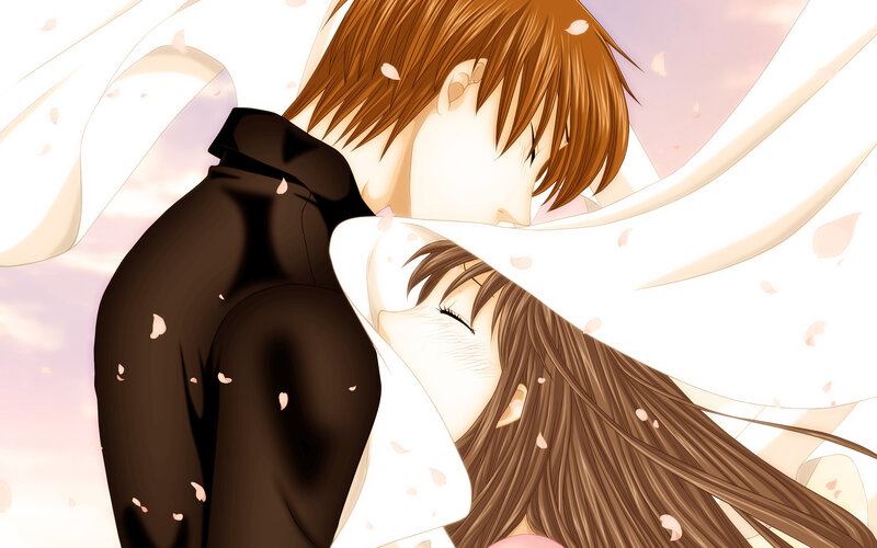 Couple Embracing — Brown, Serene, Spring
