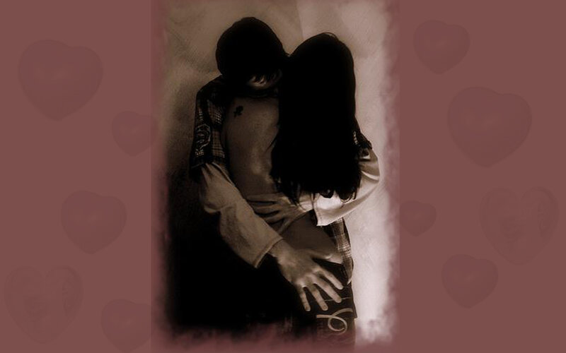 Couple Embracing — Brown