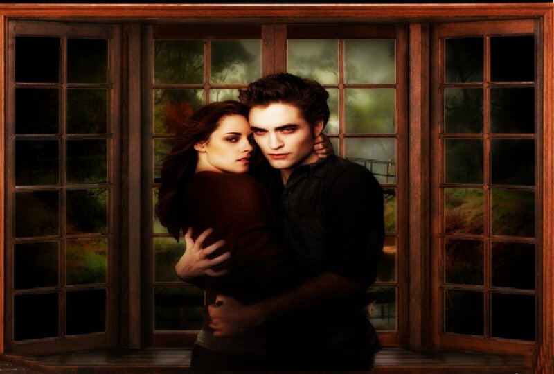 Couple Embracing by Window