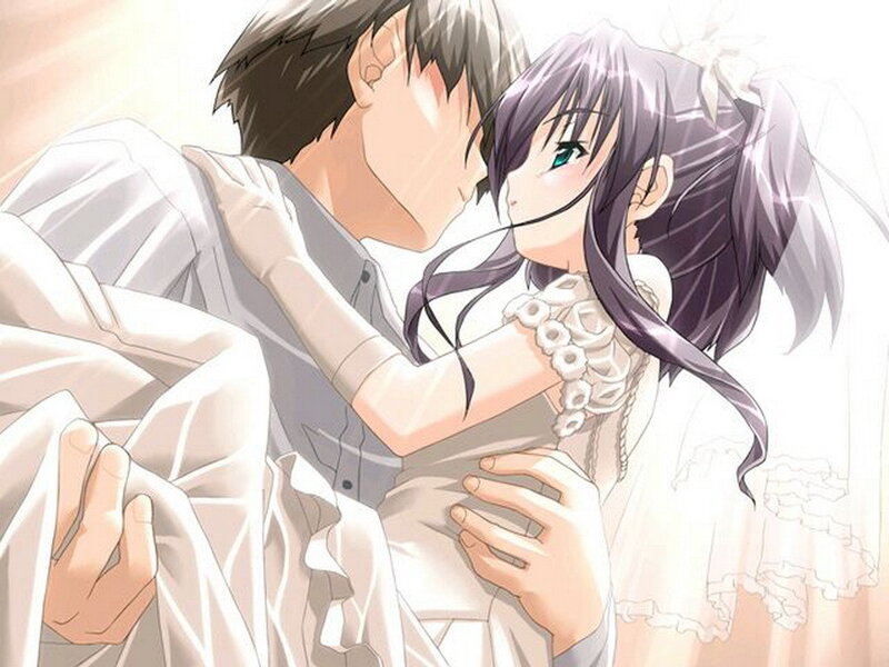 Couple Embracing in Bed — White