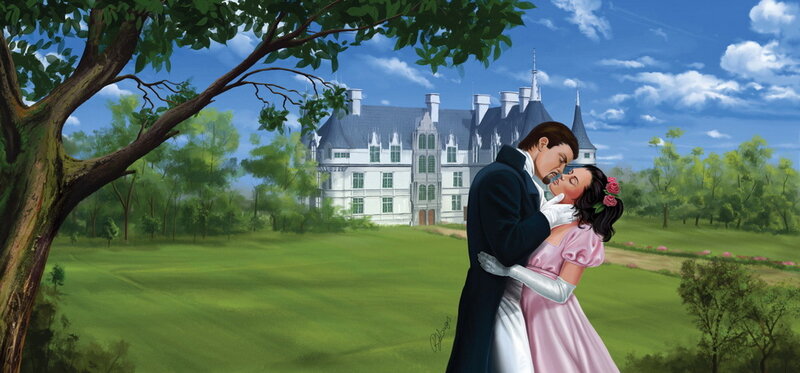Couple Embracing in Garden — Green