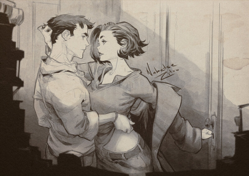 Couple Embracing in Hallway