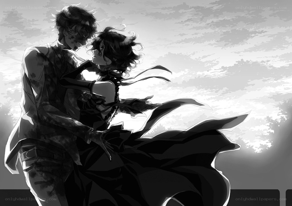 couple embracing in monochrome