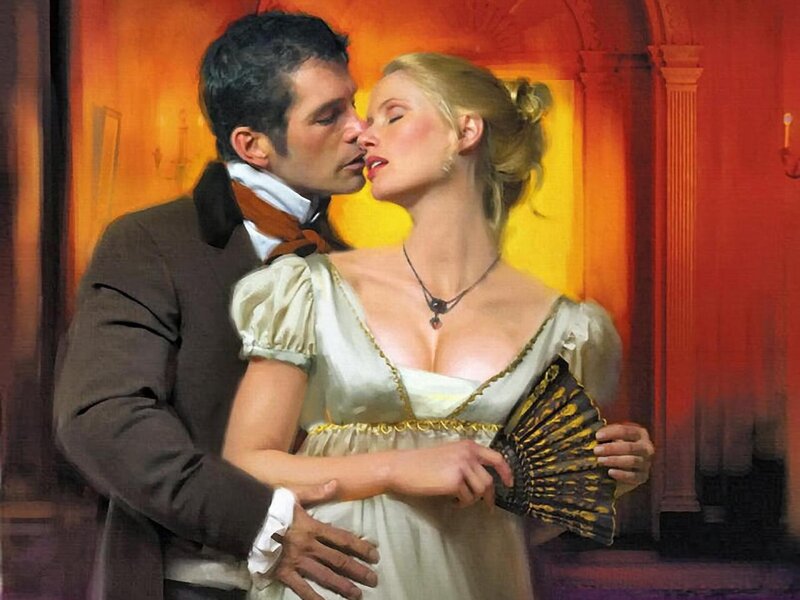 Couple Embracing in Painting