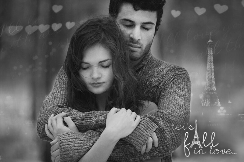 Couple Embracing in Park — Black