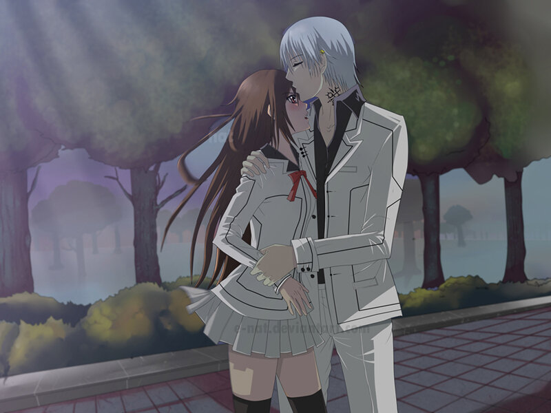 Couple Embracing in Park — Gray