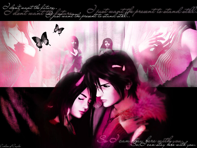 Couple Embracing in Pink Light