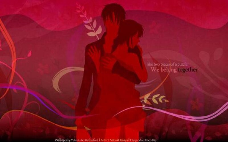 couple embracing in red
