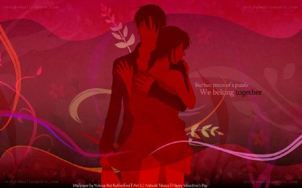 couple embracing in red