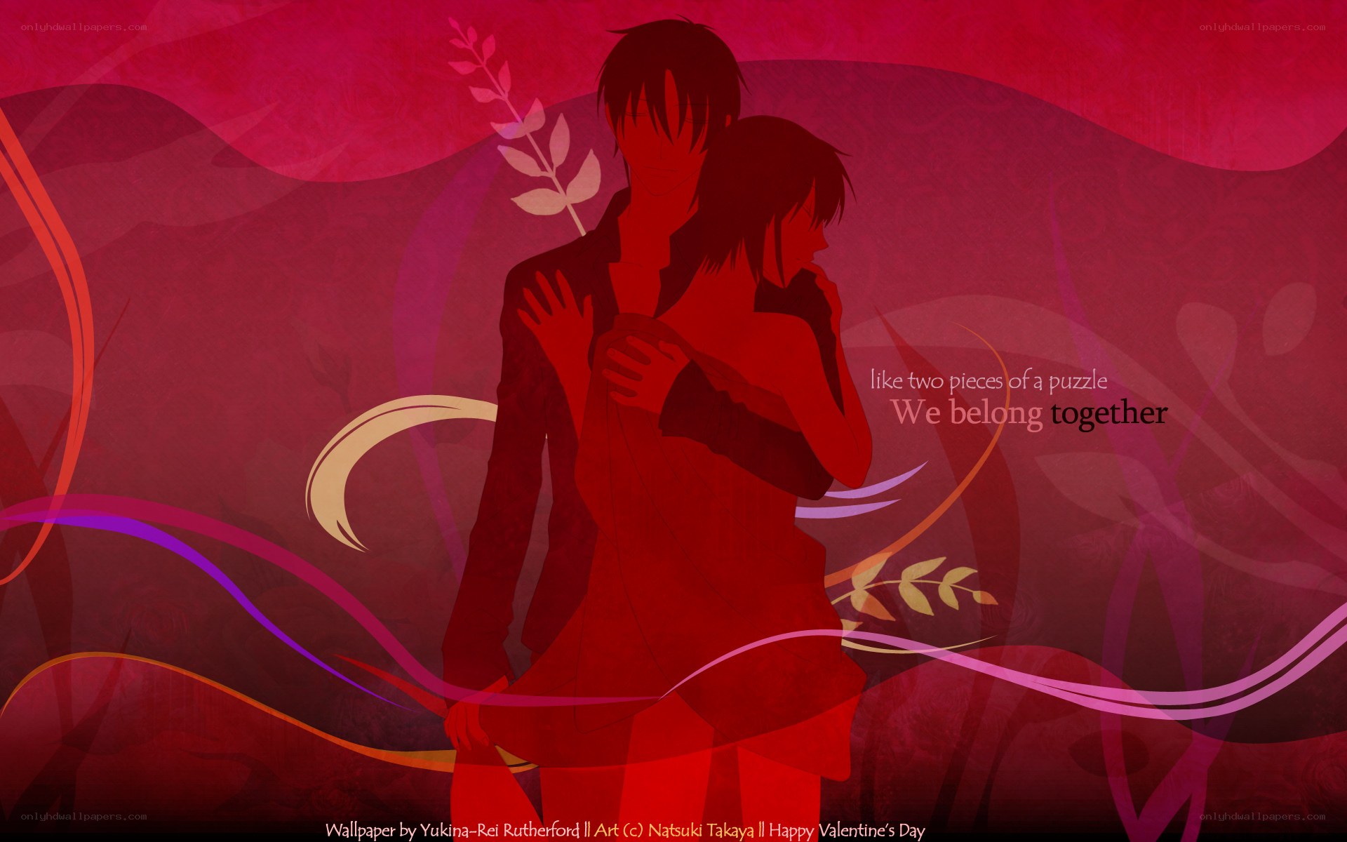 couple embracing in red