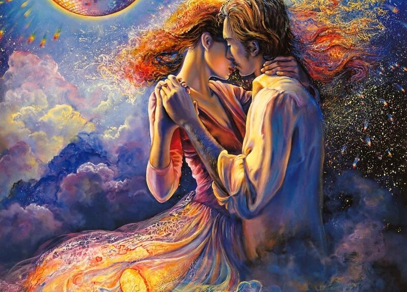 Couple Embracing in Sky