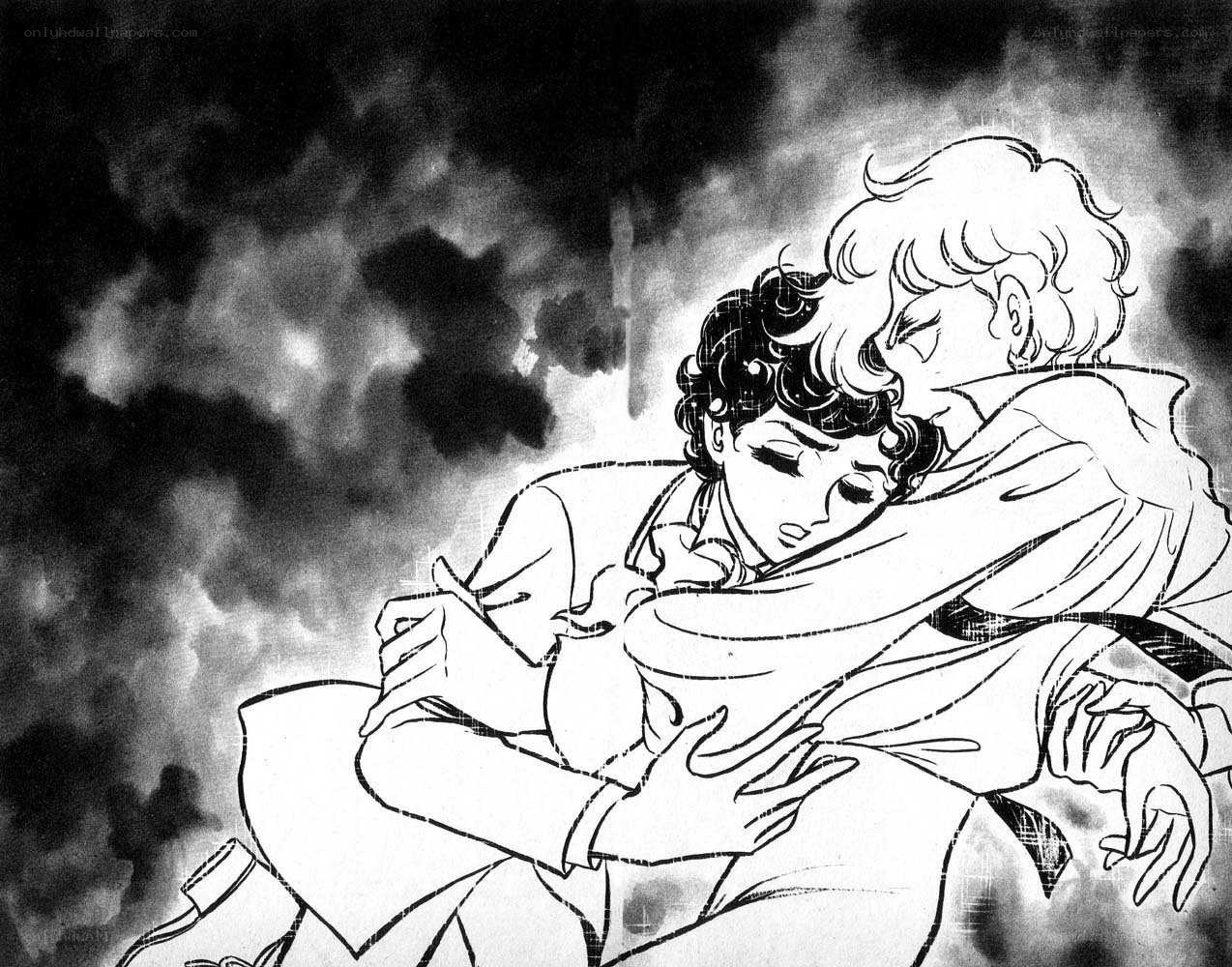 couple embracing in storm