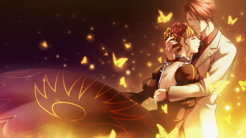 Couple Embracing in Sunset — Gold