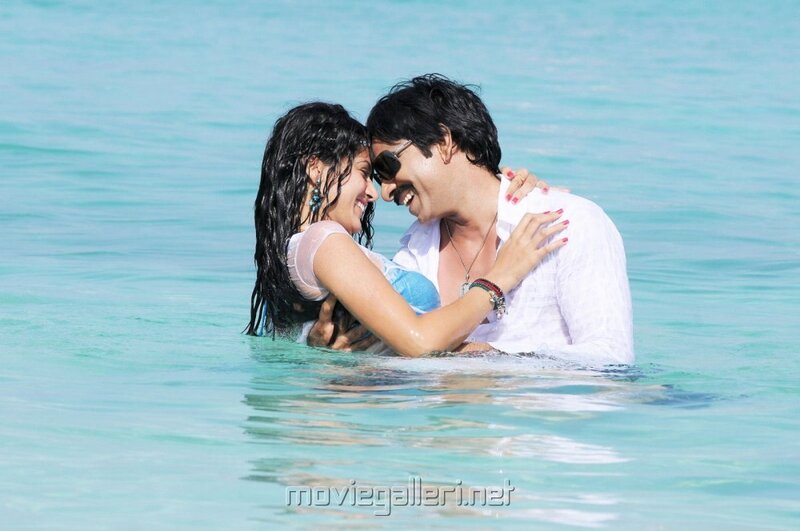 couple embracing in the sea