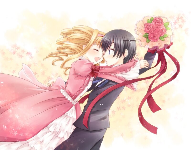 Couple Embracing in Wedding Attire