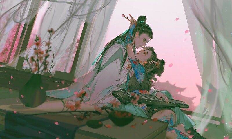Couple Embracing Indoors — Pink