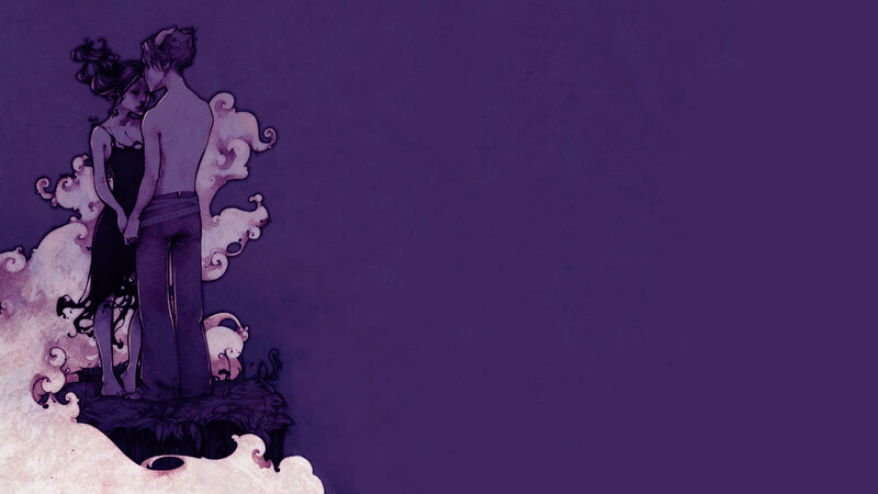 couple embracing on a cloud