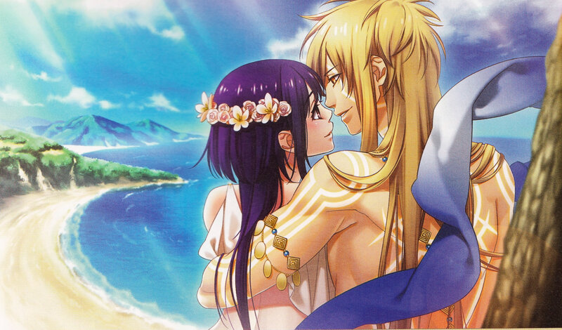 Couple Embracing on Beach — Blue, Serene, Afternoon