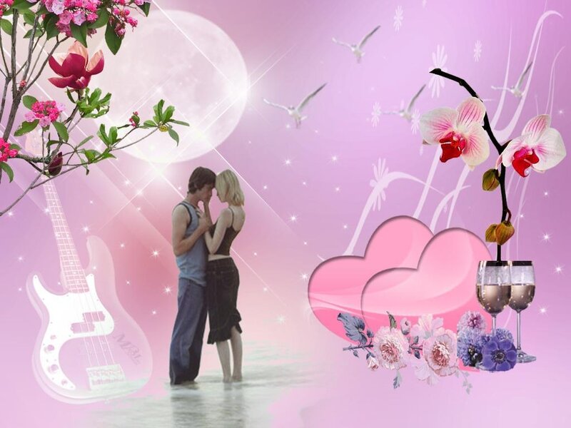Couple Embracing on Beach — Pink