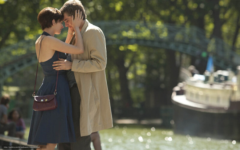 Couple Embracing on Bridge — Blue, Romantic