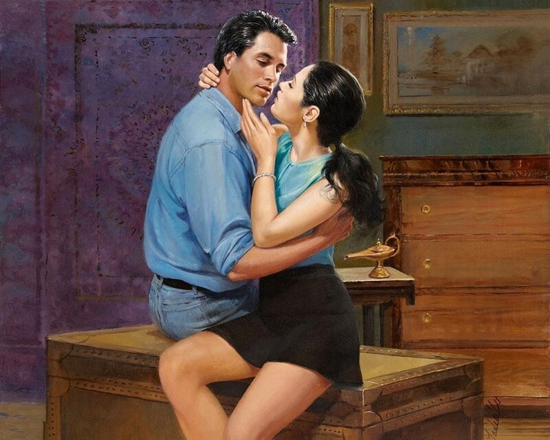 Couple Embracing on Chest