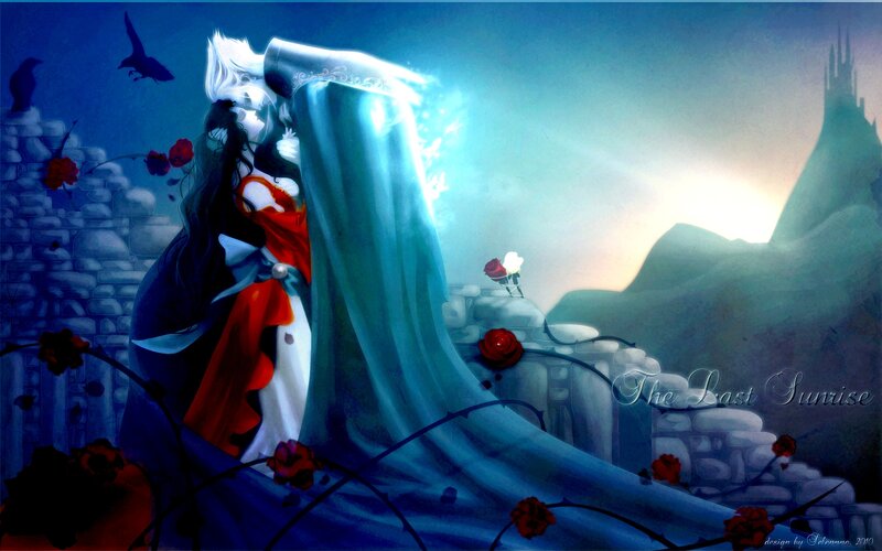 Couple Embracing on Ruins