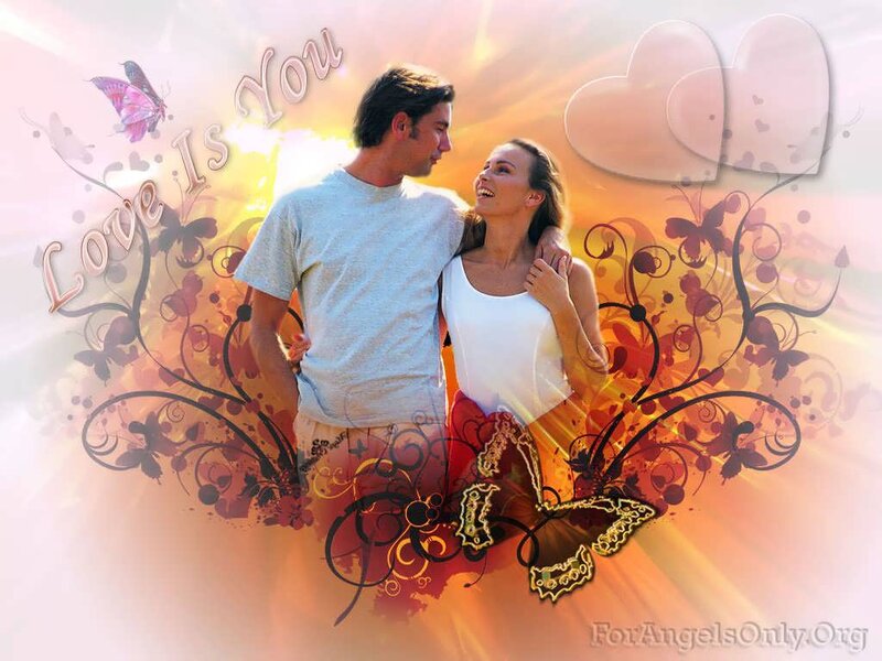 Couple Embracing — Orange, Romantic