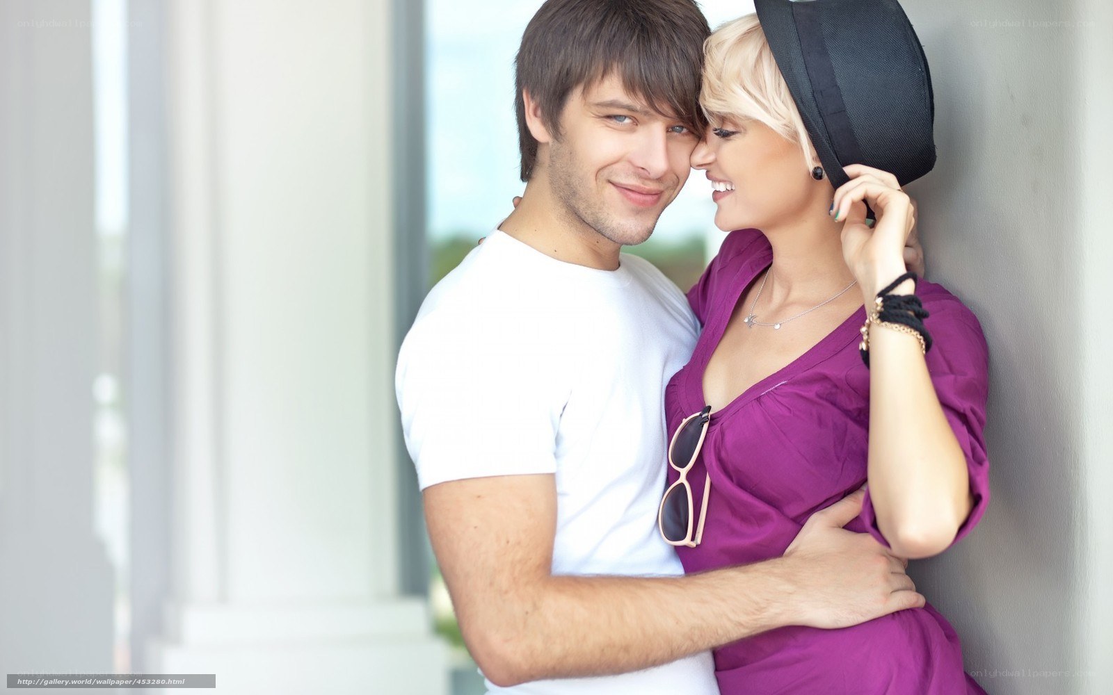 couple embracing outdoors