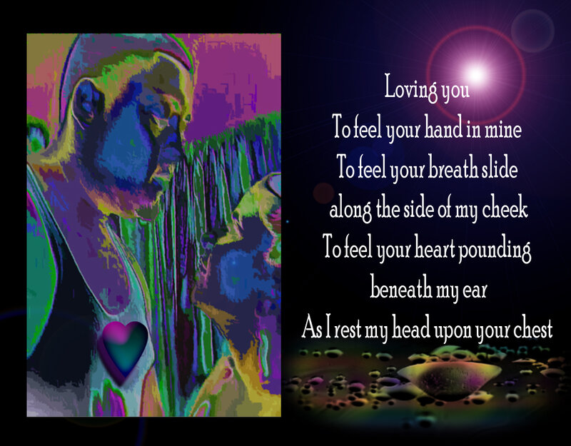Couple Embracing — Purple, Romantic